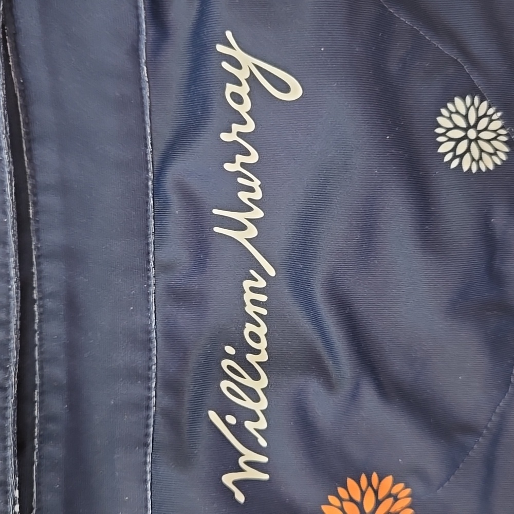 William Murray Polo Shirt Mens Medium Blue Floral Print Golg Casual - Picture 9 of 10
